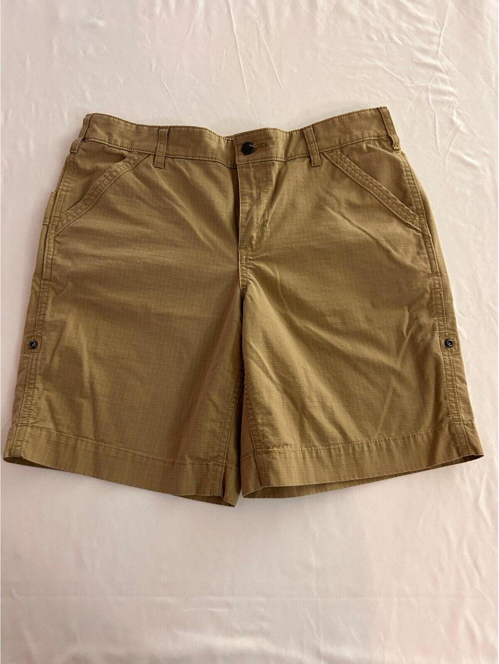 Carhartt Womens 12 Carpenter Roll Up Shorts Original Fit Tan